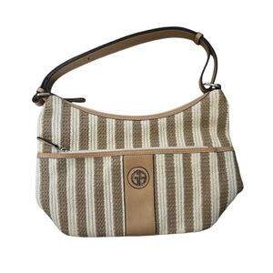 Giani Bernini Women Straw Shoulder Stripped Hobo Handbag